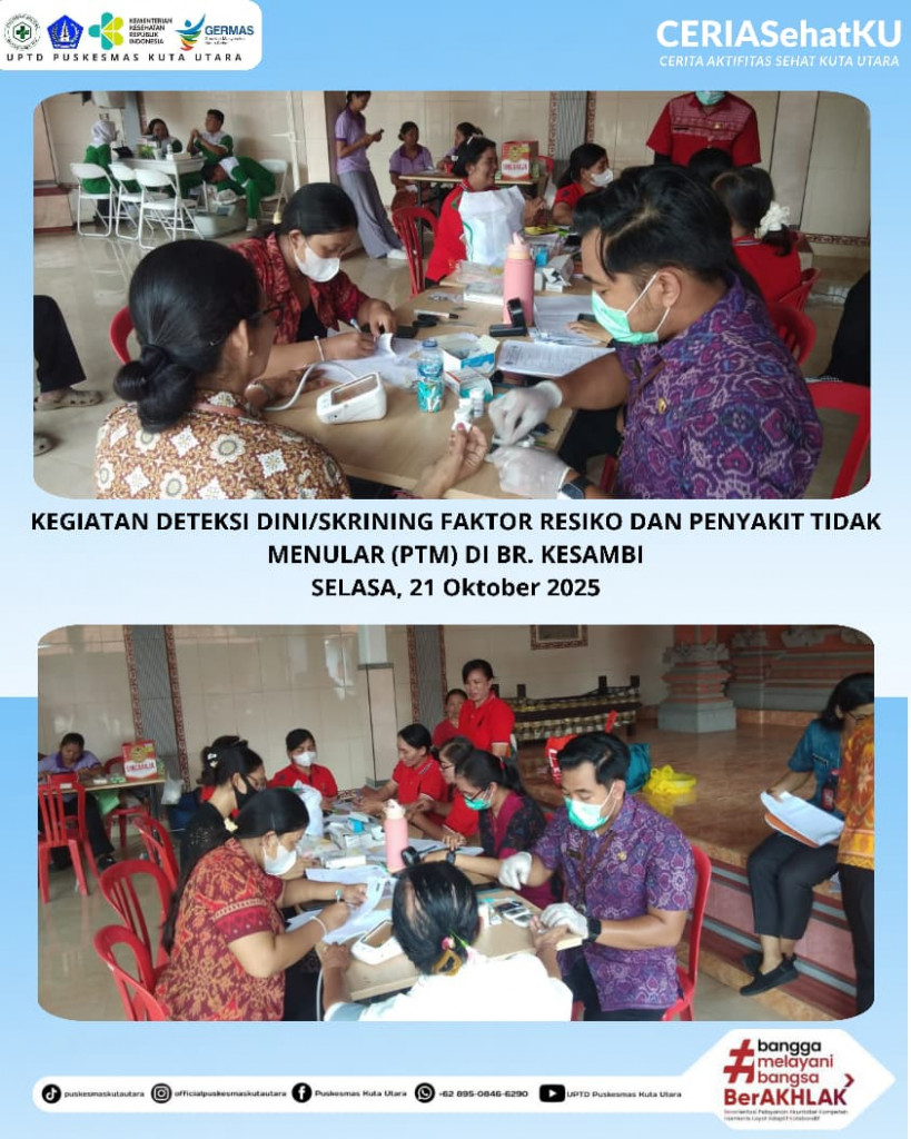 KEGIATAN DETEKSI DINI/ SKRINING FAKTOR RESIKO DAN PENYAKIT TIDAK MENULAR (PTM)